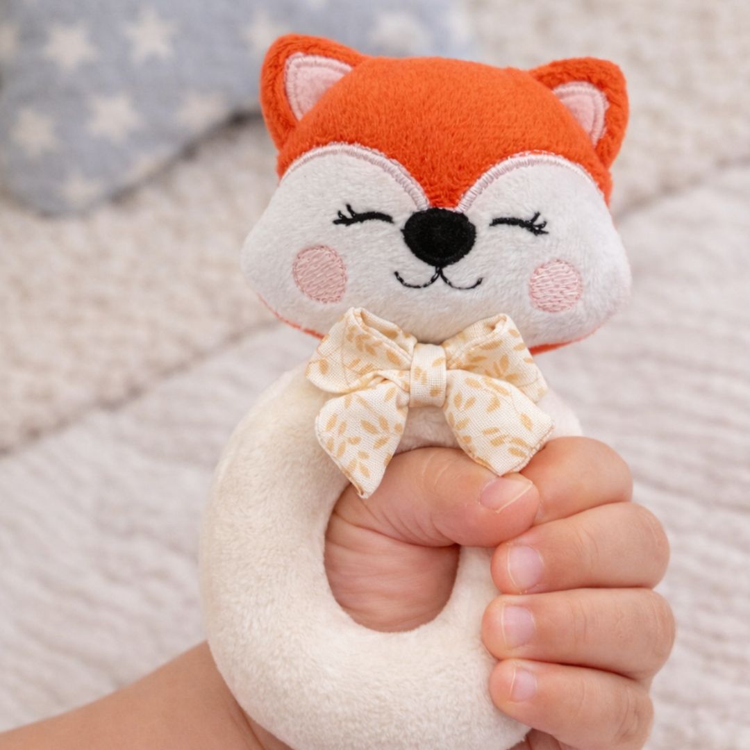 Rosa the Fox — Handmade Baby Rattle