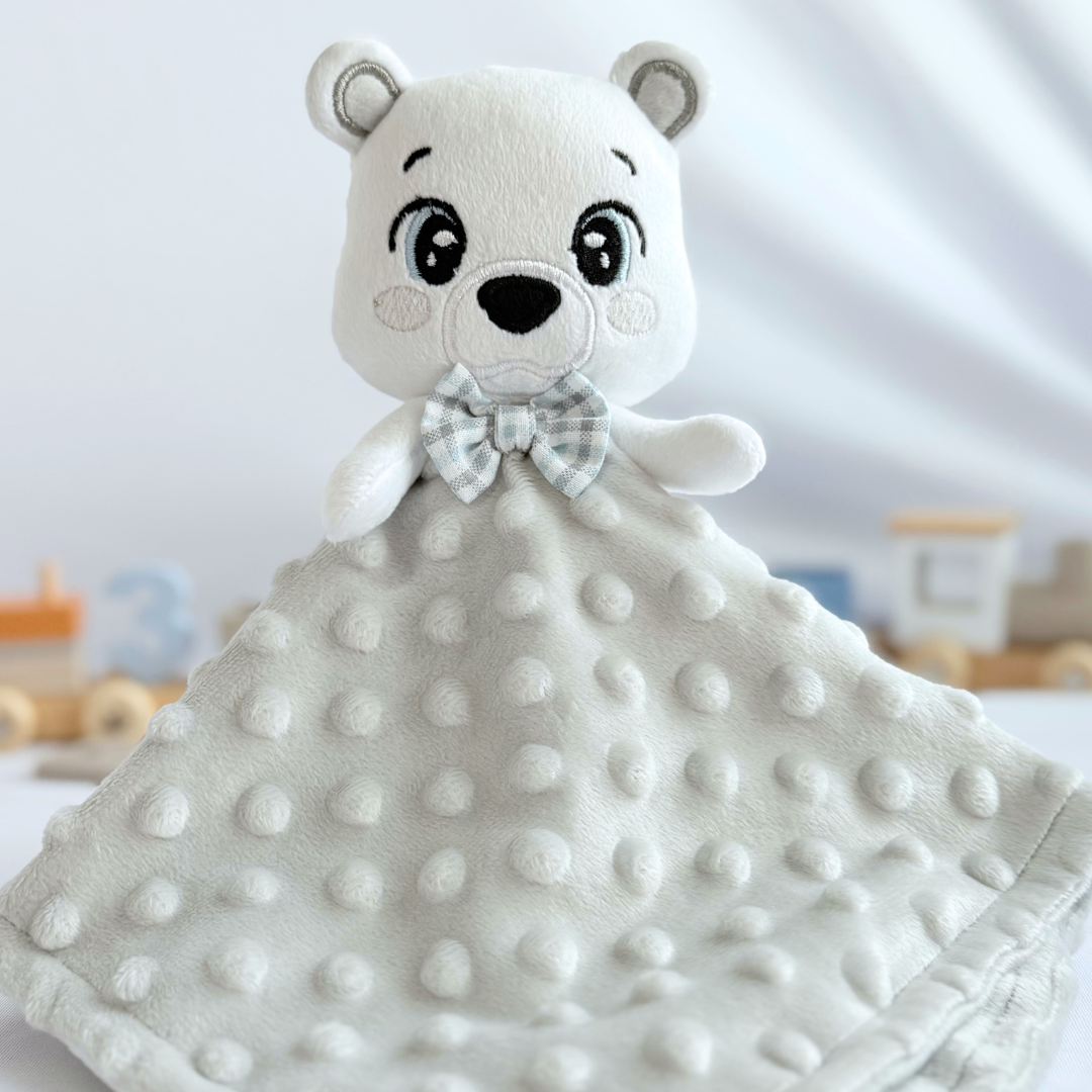 Santi the Polar Bear — Handmade Lovey Blanket