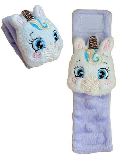 Mia the Unicorn — Handmade Wrist Rattles (Set of 2)