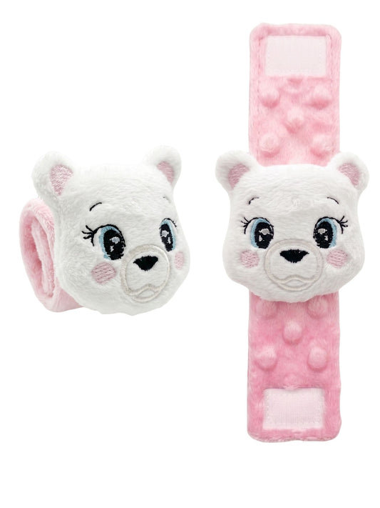 Bella the Polar Bear — Handmade Wrist Rattles (Set of 2)