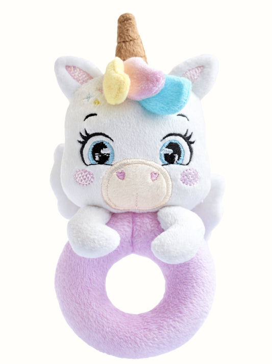 Mia the Unicorn — Handmade Baby Rattle