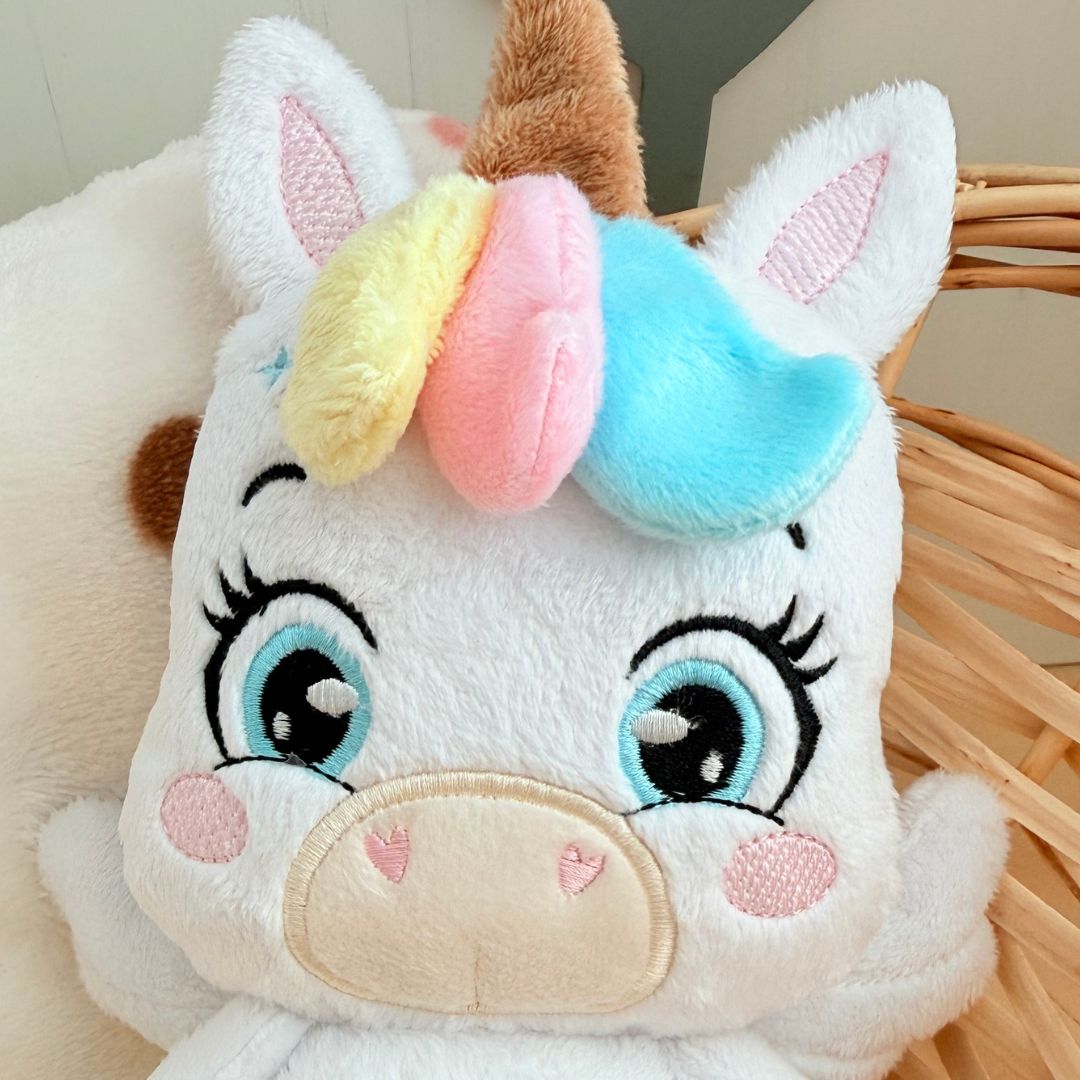 Mia the Unicorn — Handmade Lovey Blanket