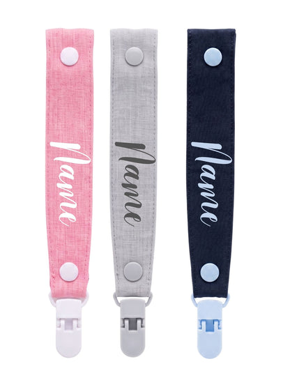Personalized Pacifier Clip — Handmade 100% Cotton