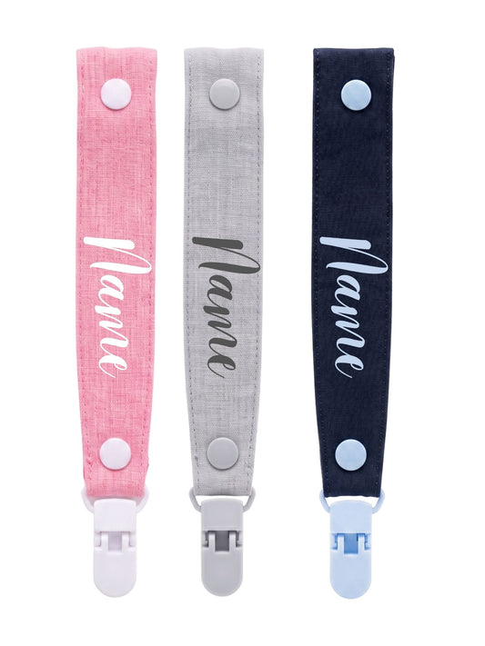 Personalized Pacifier Clip — Handmade 100% Cotton