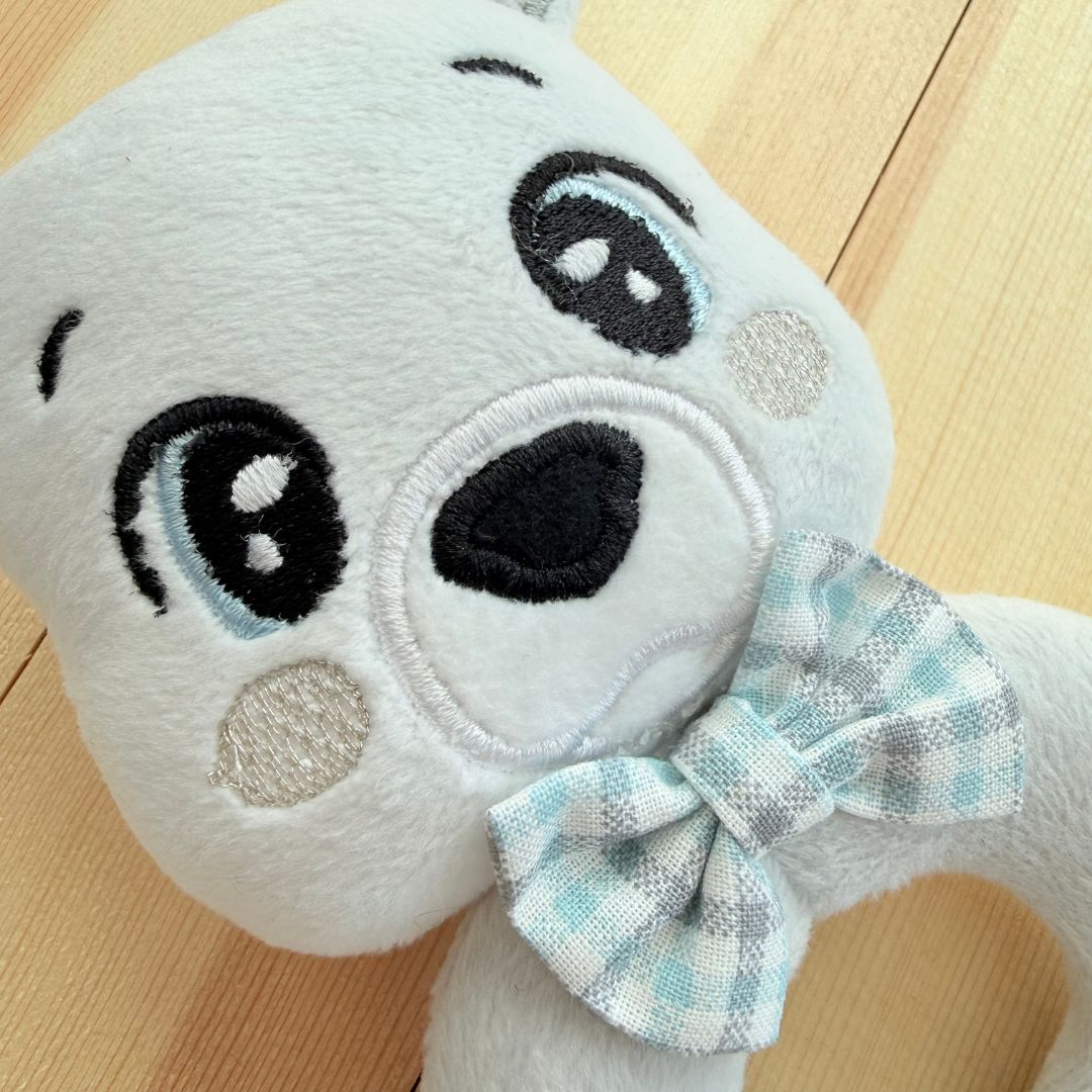 Santi the Polar Bear — Handmade Baby Rattle