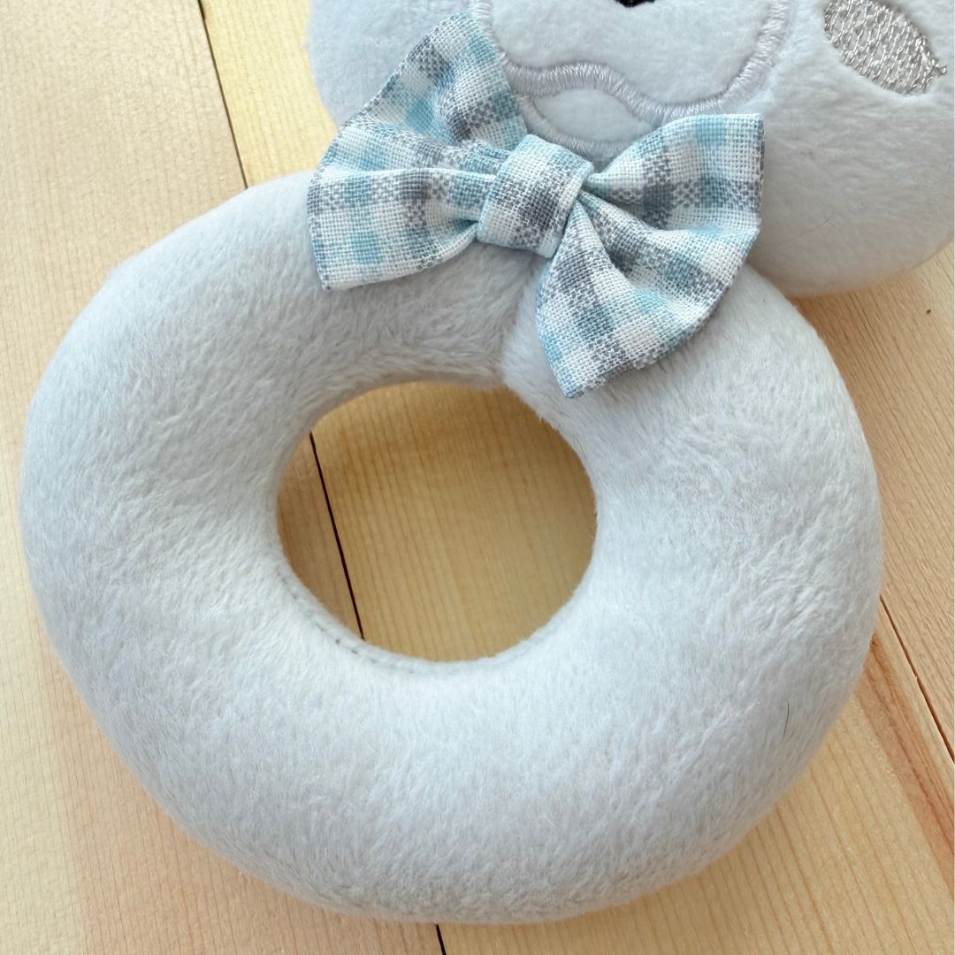 Santi the Polar Bear — Handmade Baby Rattle